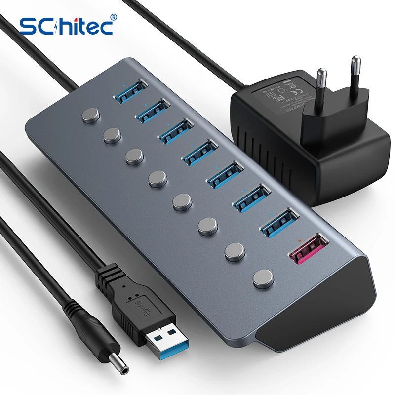 

USB-разветвитель, USB 3,0, 8 портов, с выключателем