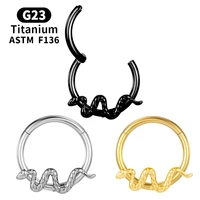 g23 titanium snake nose ring piercing hinge hoop helix labret segment ear cartilage daith diaphragm tragus earrings body jewelry