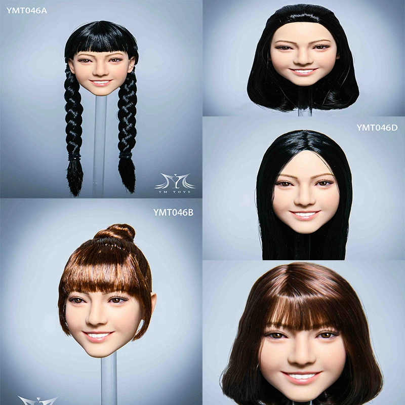 YMTOYS 1/6 YMT046 красивые азиатские выпрямленные волосы женская голова Лепка 12 дюймов женский PH TBL фигурки тела
