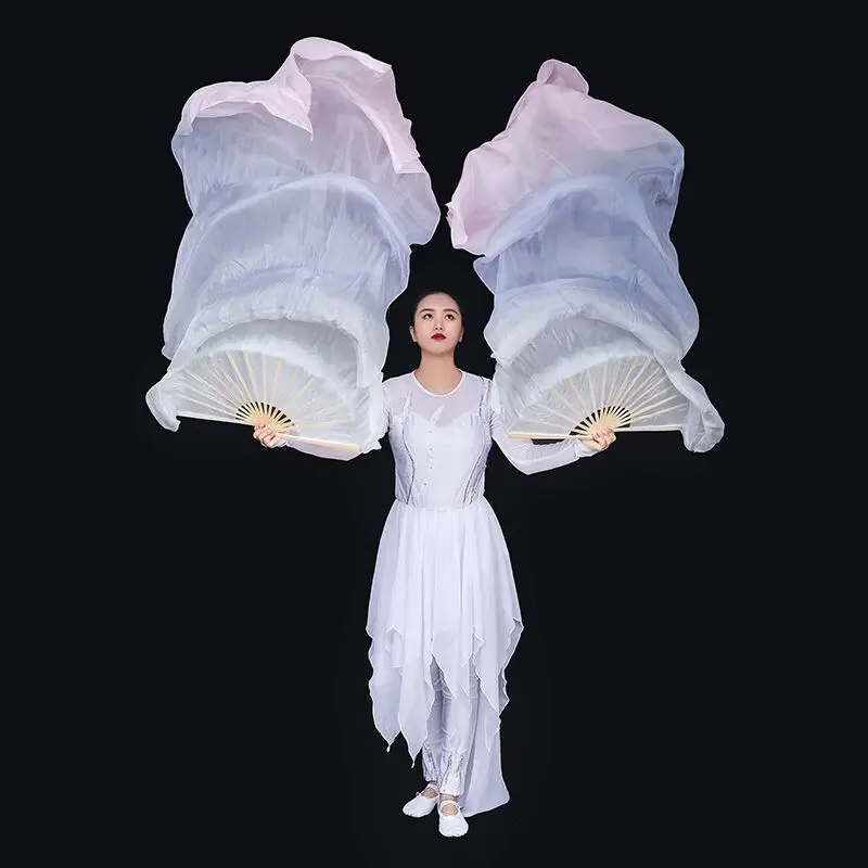 New 4 Colors Gradient Belly Dance Silk Veil Kids Women Silk Dance Scarves Shawls Wraps 120cm 180cm Wholesale