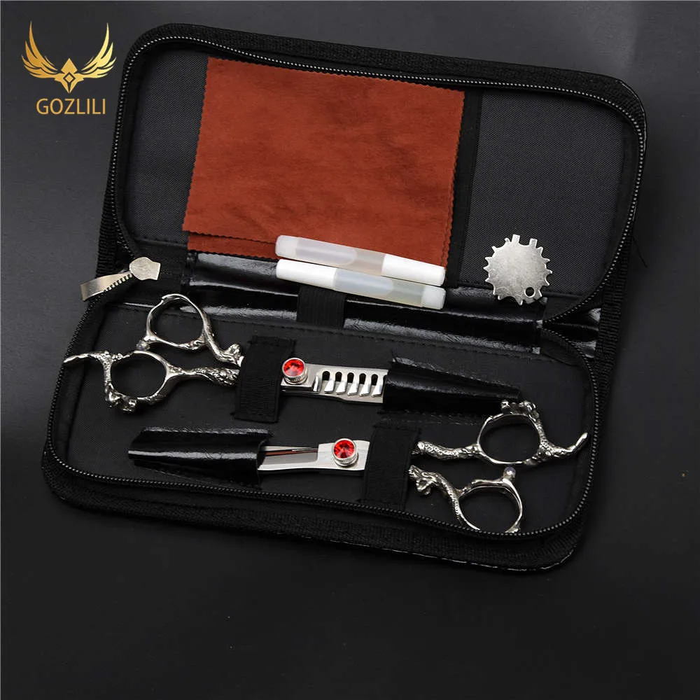 GOZLILI высококачественные профессиональные японские ножницы для волос 6 дюймов 440C