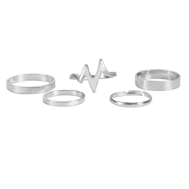 Металлическое простое модное кольцо с молнией 1 комплект электрокардиограммой