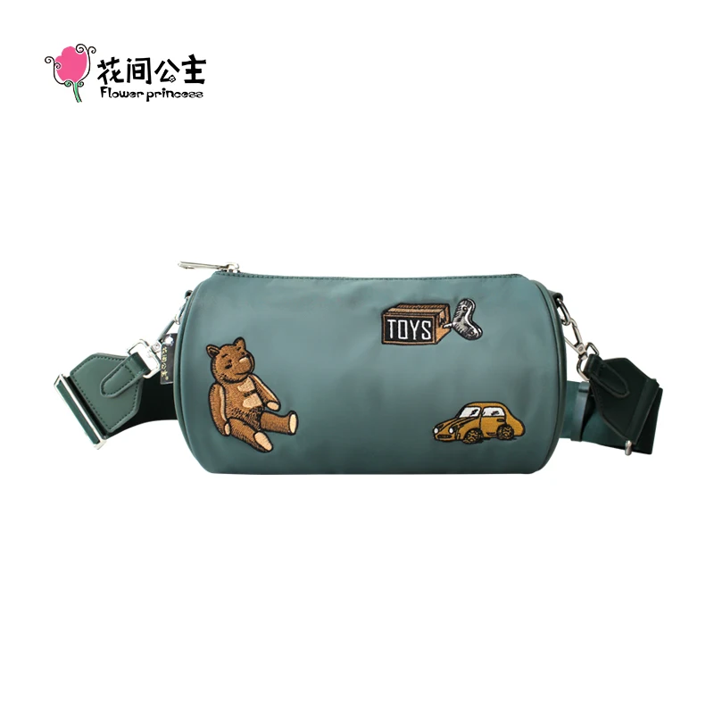 

Flower Princess 2021 Summer TOYS Female Embroidery Shoulder Crossbody Casual Ins Small Cylinder Tide Bag Bags
