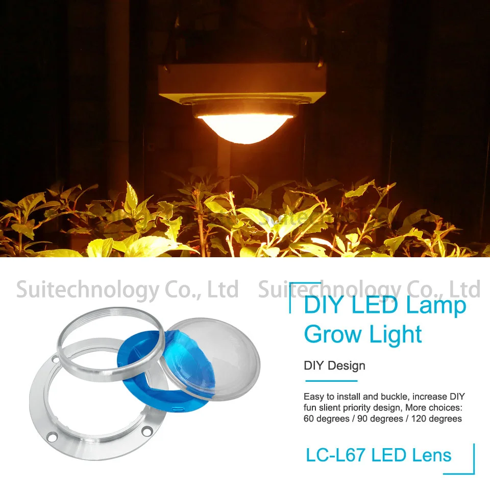 67mm LED Lens Optical Glass + Reflector Fixed Bracket Collimator Tools 60 90 120 Degrees for 20W 30W 50W 100W Chip | Инструменты