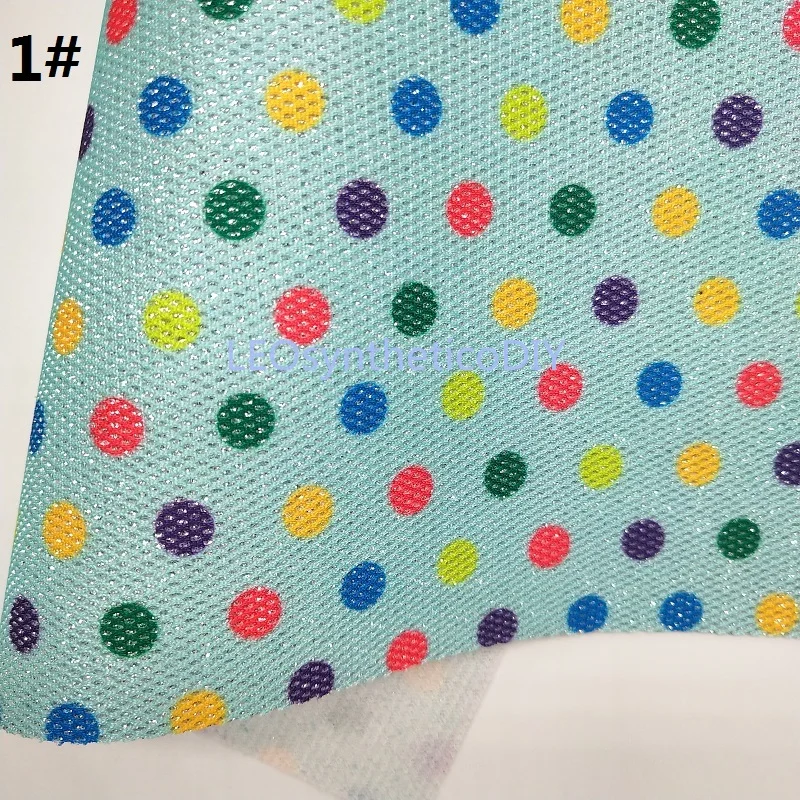 1 шт. 21X29 см в горошек печатная сетка блестящая кожаная ткань для изготовления