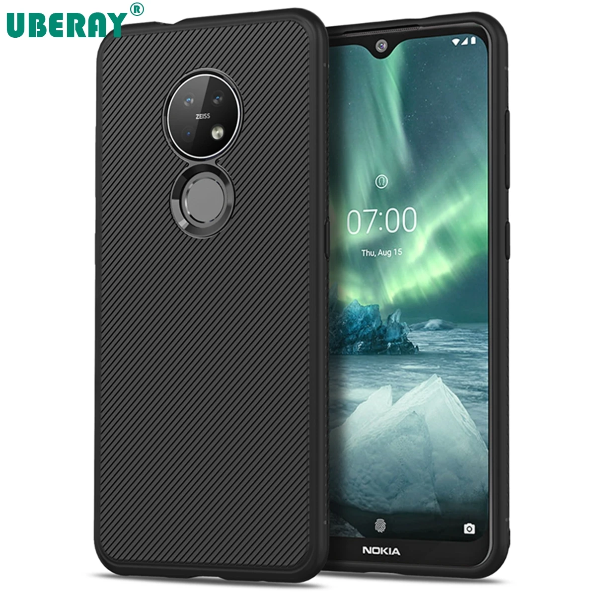 Силиконовый тонкий нескользящий чехол из углеродного волокна для Nokia 7 2 6 мягкая