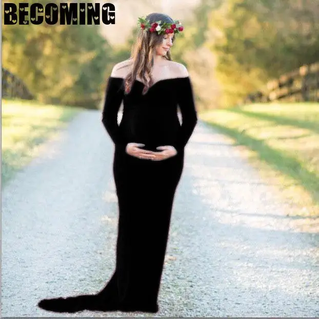 

Cotton Photo Shoot Dress For Maternity Dress Cotton Fancy Studio Clothes Pregnancy Fancy Shooting Photo Big Size Pregnant Dress