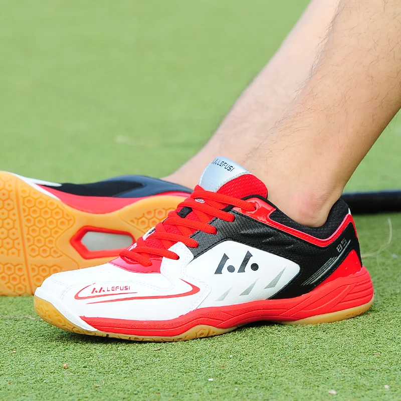 Профессиональные кроссовки для бадминтона мужские и женские красные теннисные