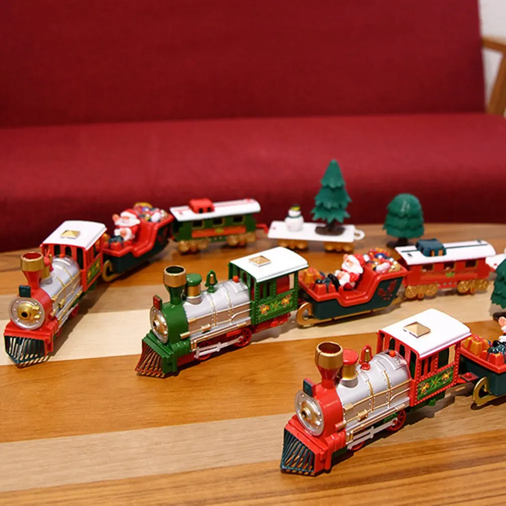 

2020New Рождественский электрический вагон игрушечный Паровозик-Конструктор Детская игрушечная Беговая железная дорога набор железнодорожн...