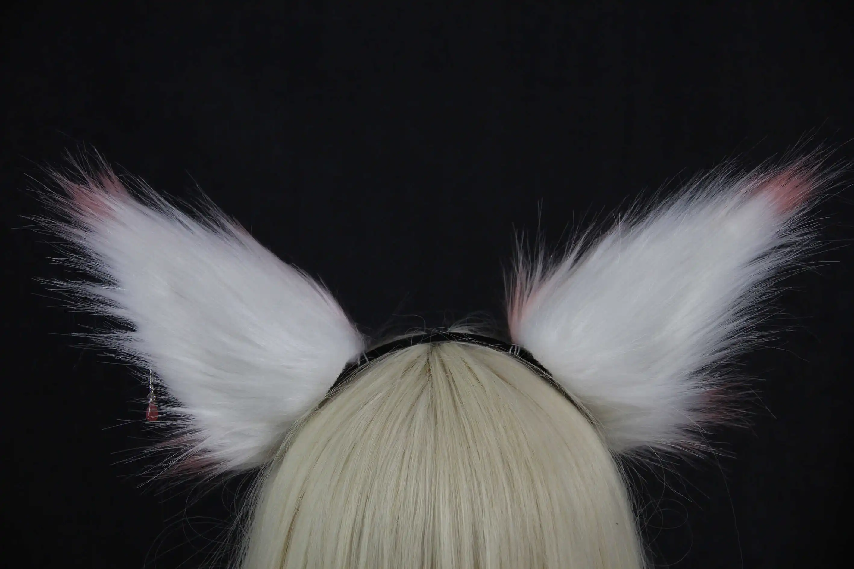 Новый рождественский Обруч Ручной работы с белыми розовыми ушками лисы волка