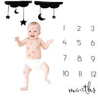 newborn infant baby monthly milestone kids blanket 12 months background cloth growth souvenirs mat diaper photo props shoots