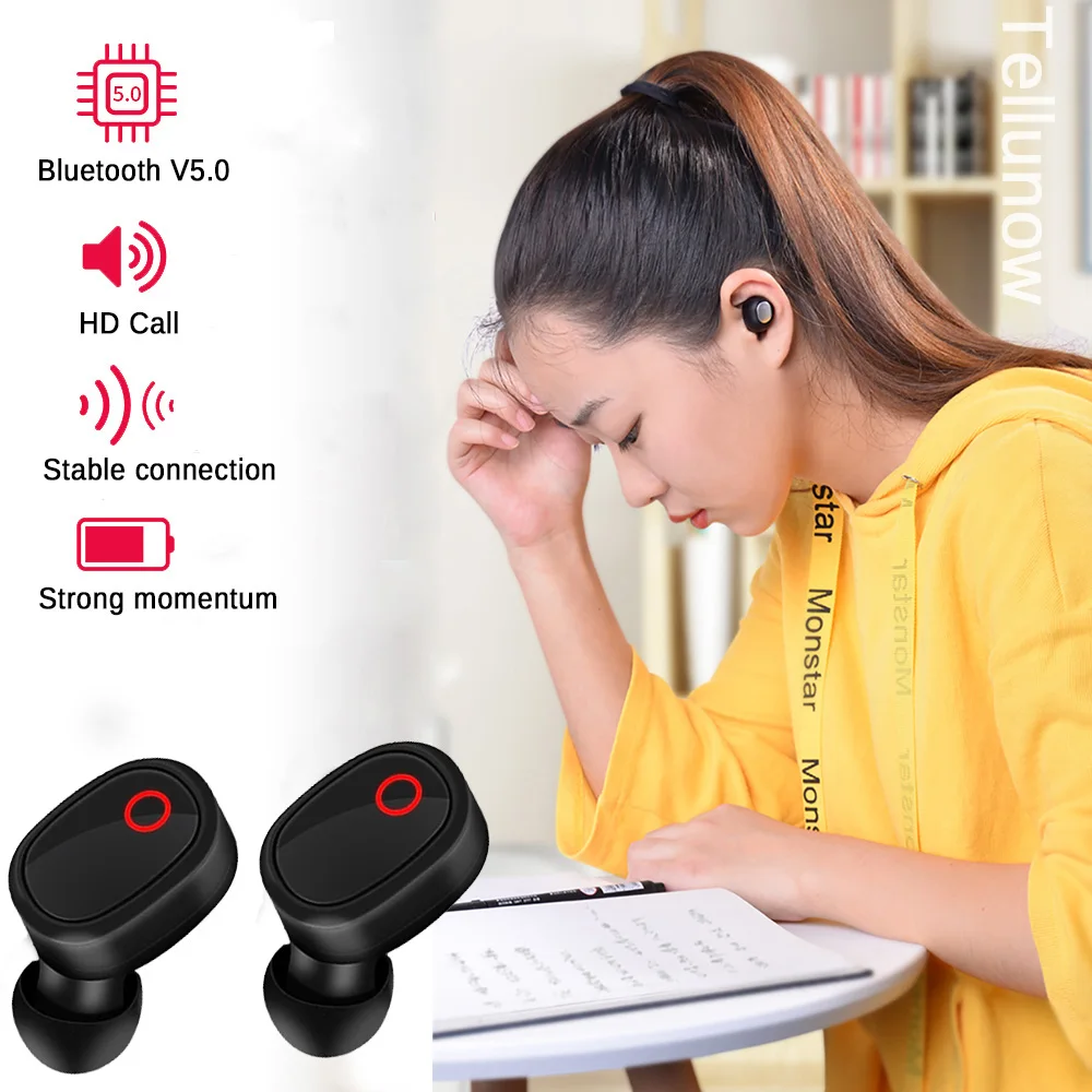 NEW A7 Wireless TWS Earphones with Charging Box Microphone HD Stereo Sound Sport In-Ear Earphone Earbuds For IOS Android Phones