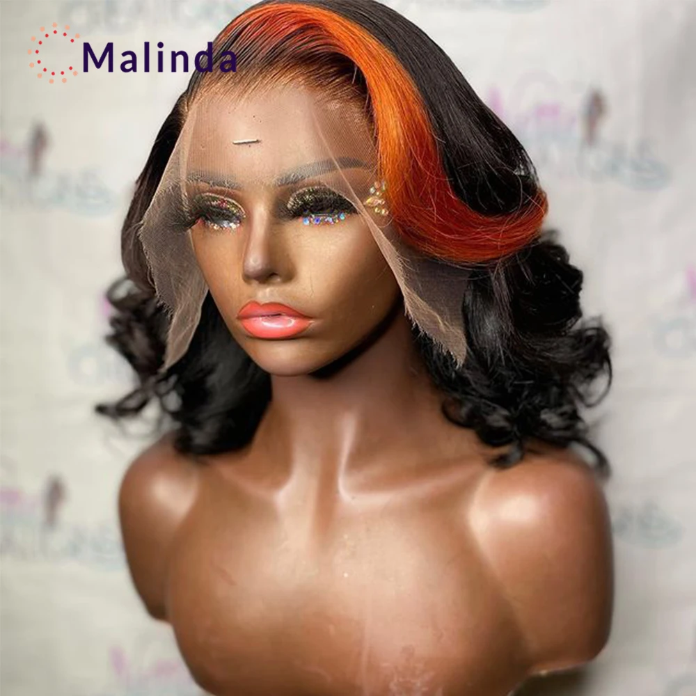 Brazilian Virgin Hair Ginger Orange Lace Front Wig Human Hair Colored Wigs Pre Plucked Body Wave Human Hair Wigs With Baby Hair