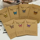 В Корейском стиле; Модные милые бабочки кулон ожерелье для женщин Золотой Цвет заявление ожерелье ювелирные изделия оптовая продажа