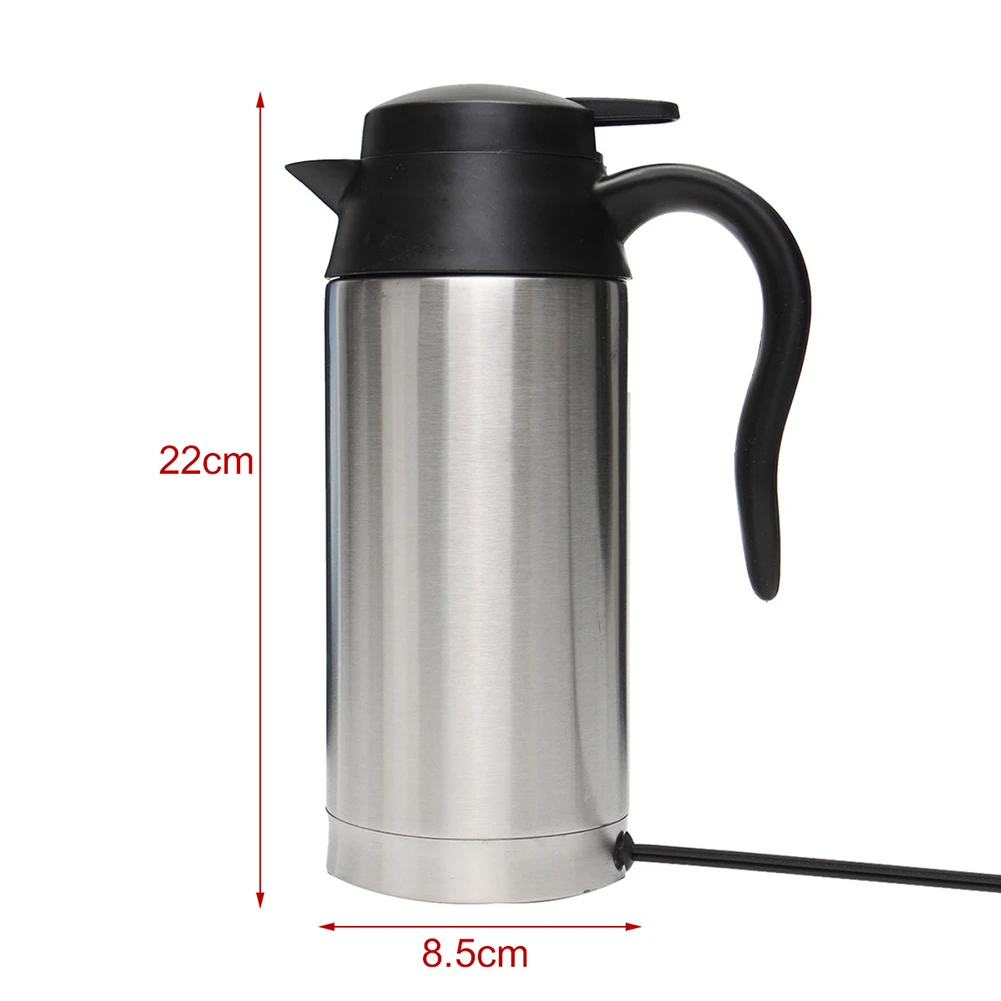 

12V/24V 750ml Vehicular Kettle Car Electric Pot Stainless Steel Coffee Mug With Cigarette Lighter Auto Accessories Coffee Kettle