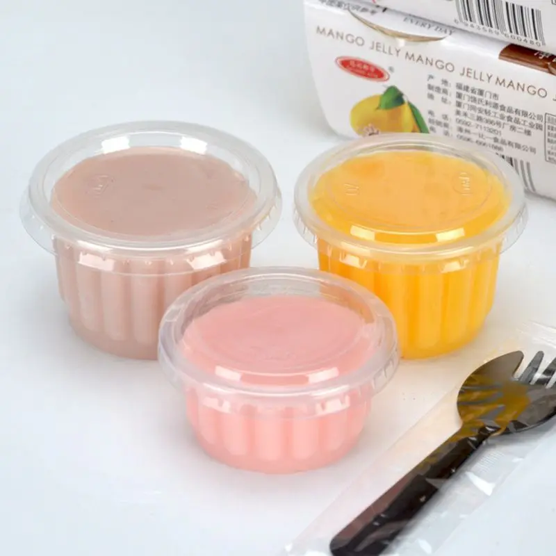 

50Pcs Disposable Cups Set Of 120ml Sauce Container Pot Jello Shot Cup Slime Storage With Lid For Ketchup