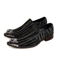 batzuzhi italian style luxury mens shoes personality metal toe color mens leather dress shoes formal businessparty shoes men
