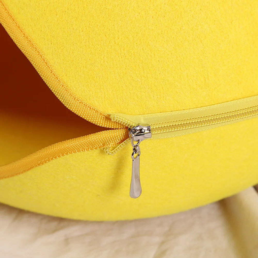 Кота собаки кровать пещера спальный мешок на молнии яйцо Форма войлочную ткань