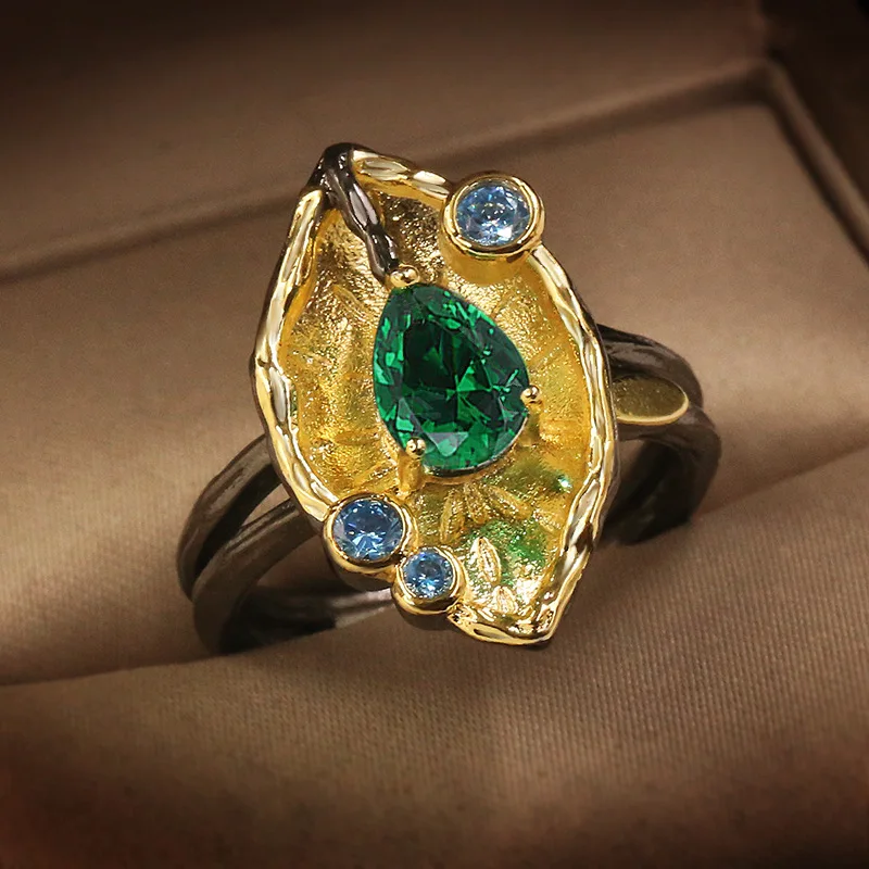 Женские кольца модные очаровательные массивные двухцветные ручной работы