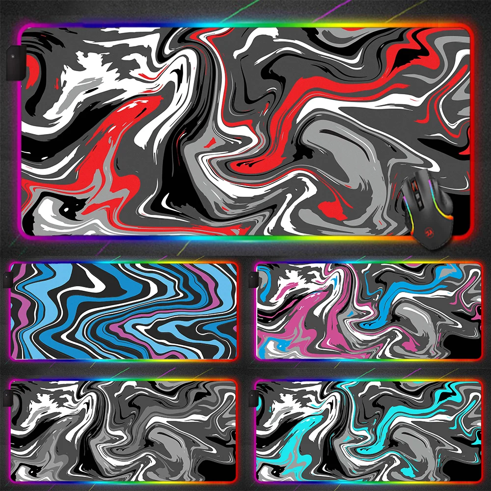

Colorful Texture Large RGB Gaming Mousepad LED Mause Pad Gamer Big Mause Pad PC Desk Pad Mat with Backlit for CSGO Drop Shipping