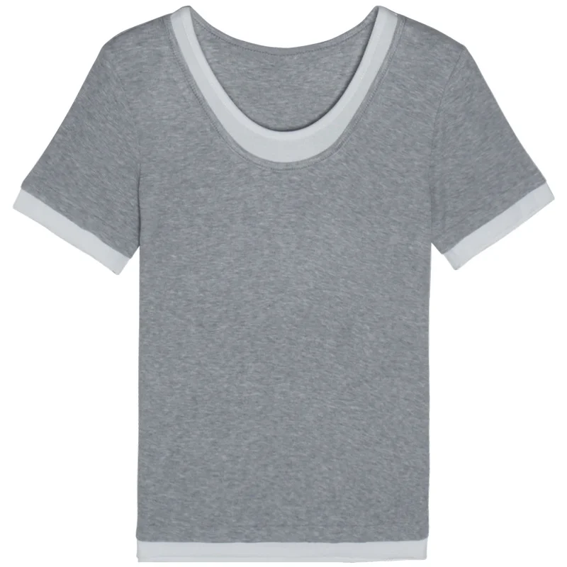 Простая 3-цветная женская футболка в Корейском стиле | Женская одежда