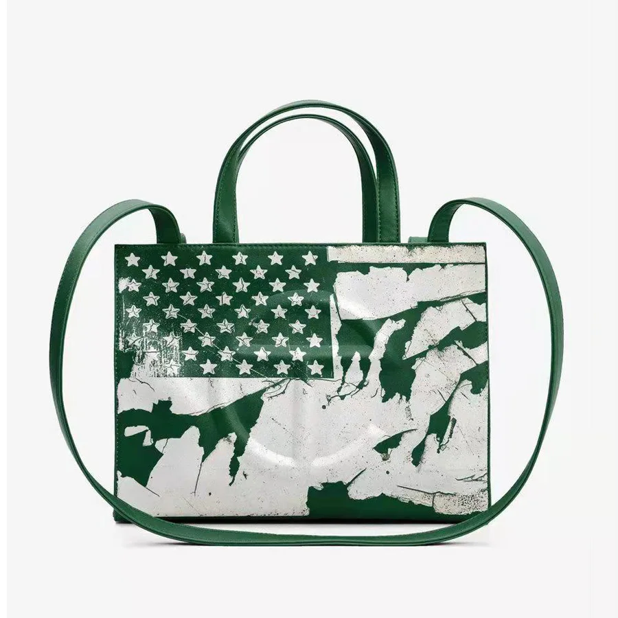 Сумка-тоут женская из экокожи с американским флагом