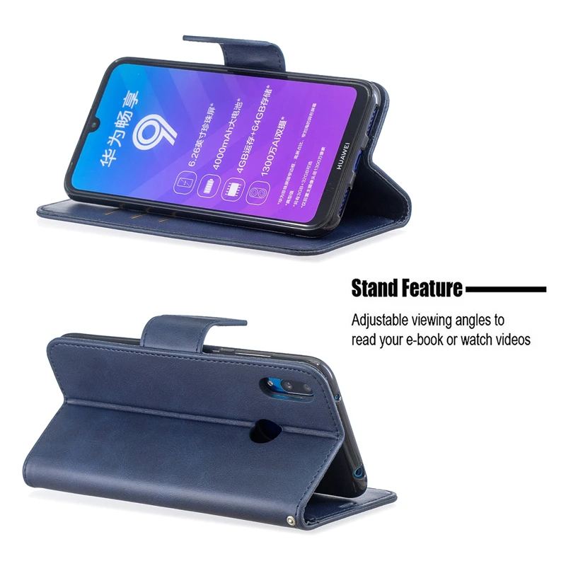 Чехлы-бумажники для Huawei Y7 2019 Карманный чехол с отделением карт Huawai Etui крышкой
