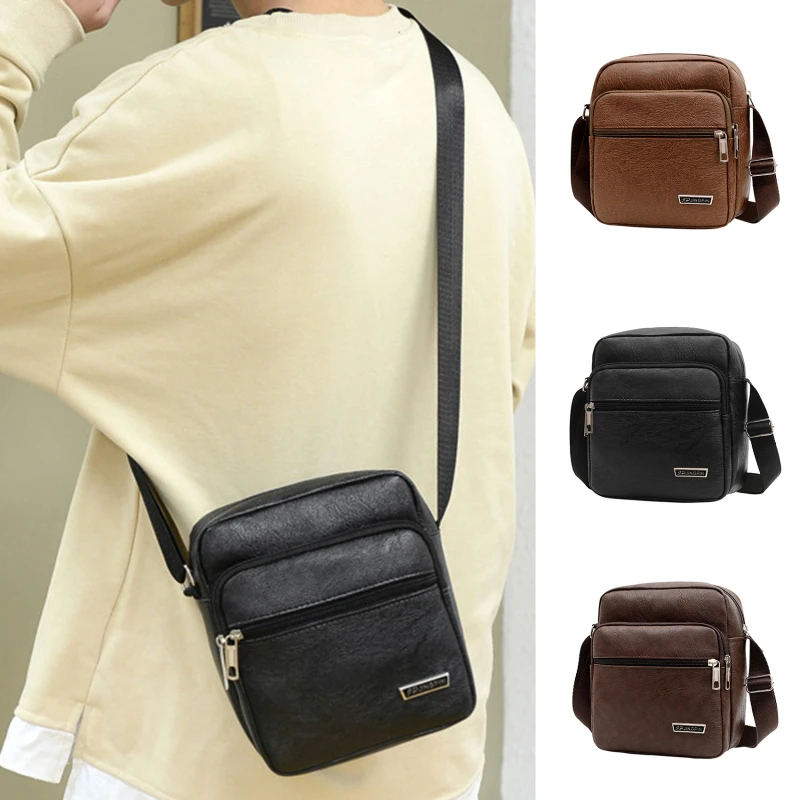

Men's Waterproof USB Leather Crossbody Bag Anti-theft Shoulder Sling Bag Multifunction Short Travel Messenger Chest Pack Hot