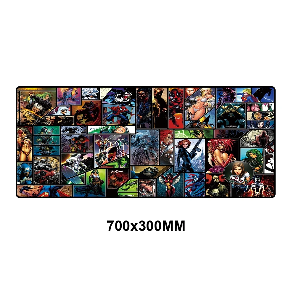 С логотипом комиксов Marvel коврик для мышки в стиле аниме компьютерный игровой коврик для мыши Клавиатура геймер ноутбук мультфильм коврик стол с мышкой PC Большой стол защита - Цвет: MWMH-009
