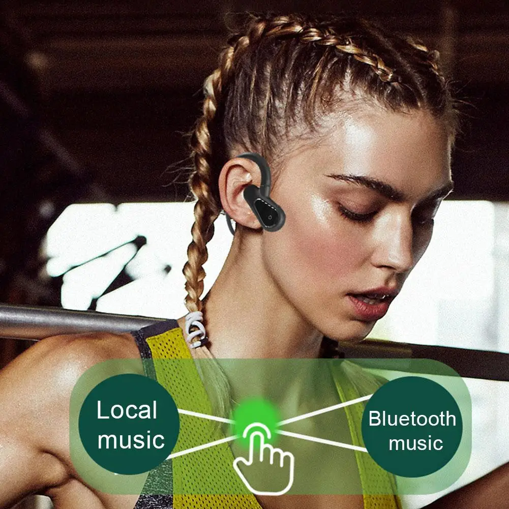 A01 Бесконтактный Bluetooth наушник для передачи звука через кости с крючком на ухе, который не вызывает боли и не требует доступности ушей для пения.