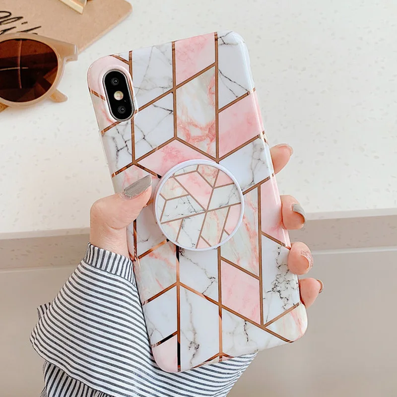 0839A FLYKYLIN подставка для держателя для samsung Galaxy A50 задняя крышка на для samsung A70 A40 Art Сращивание мрамора IMD силиконовый чехол для телефона - Цвет: 0839A