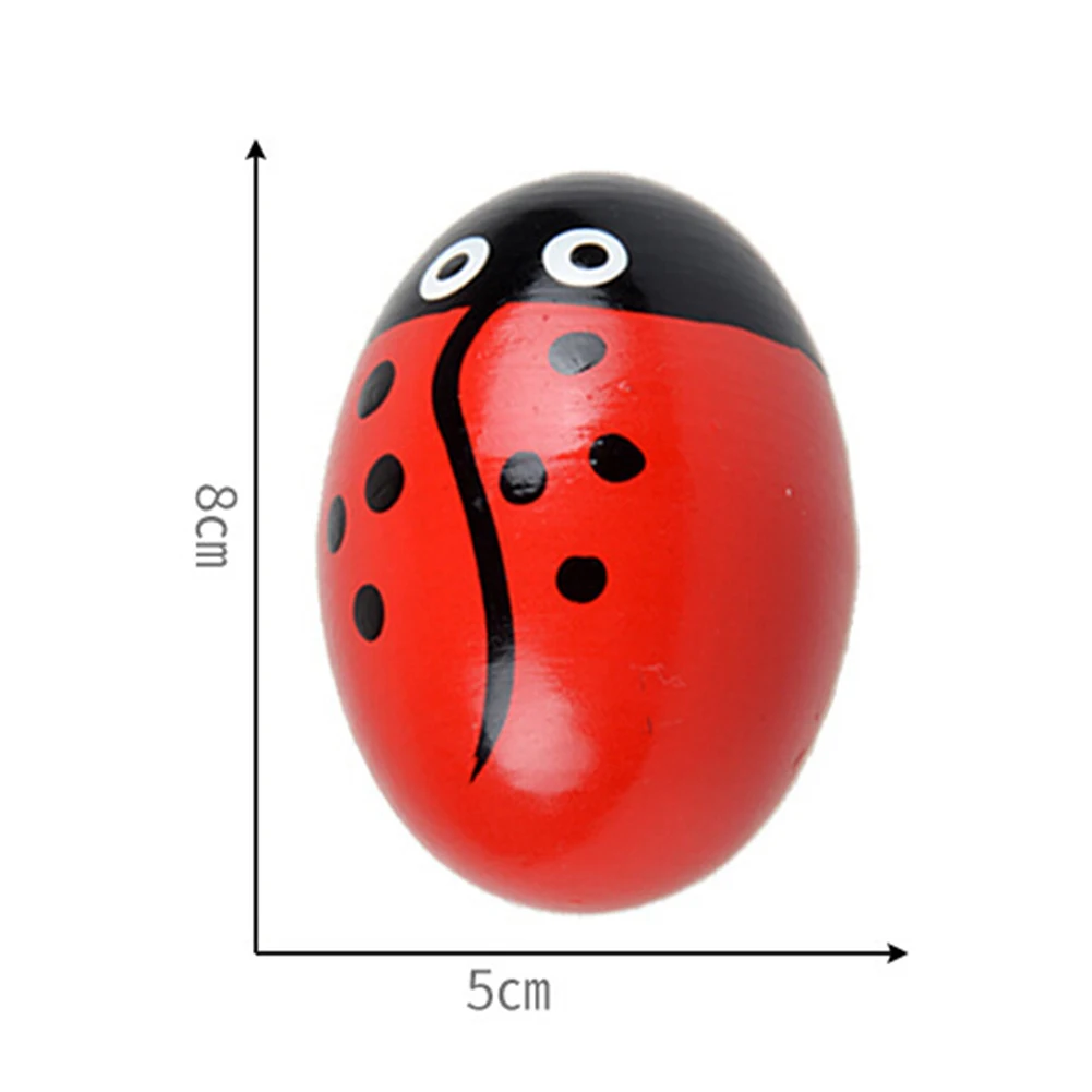 

Toddler Baby Wood Beetle Sand Egg Musical Instrument attract your baby's eyes. Educational Rattle Toy