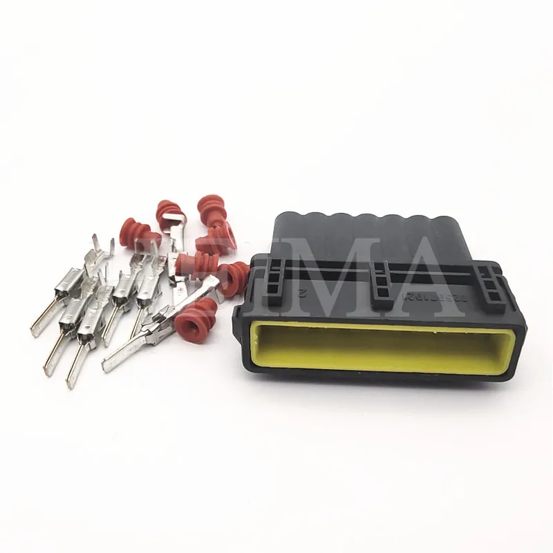 10 sets 3.5mm 7 pin way male Sealed black electrical waterproof connector assembly socket auto wire harness sensor plug for car |