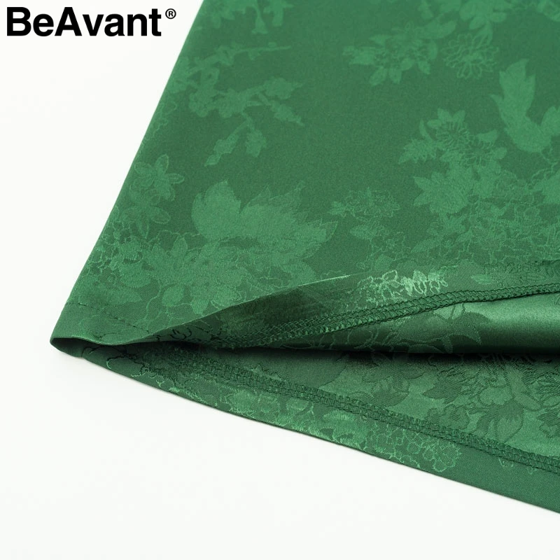 BeAvant, сексуальное короткое платье с v-образным вырезом для вечеринки, зеленая лента, элегантное платье для женщин, рукав-фонарик, однобортное ТРАПЕЦИЕВИДНОЕ мини-платье, летнее