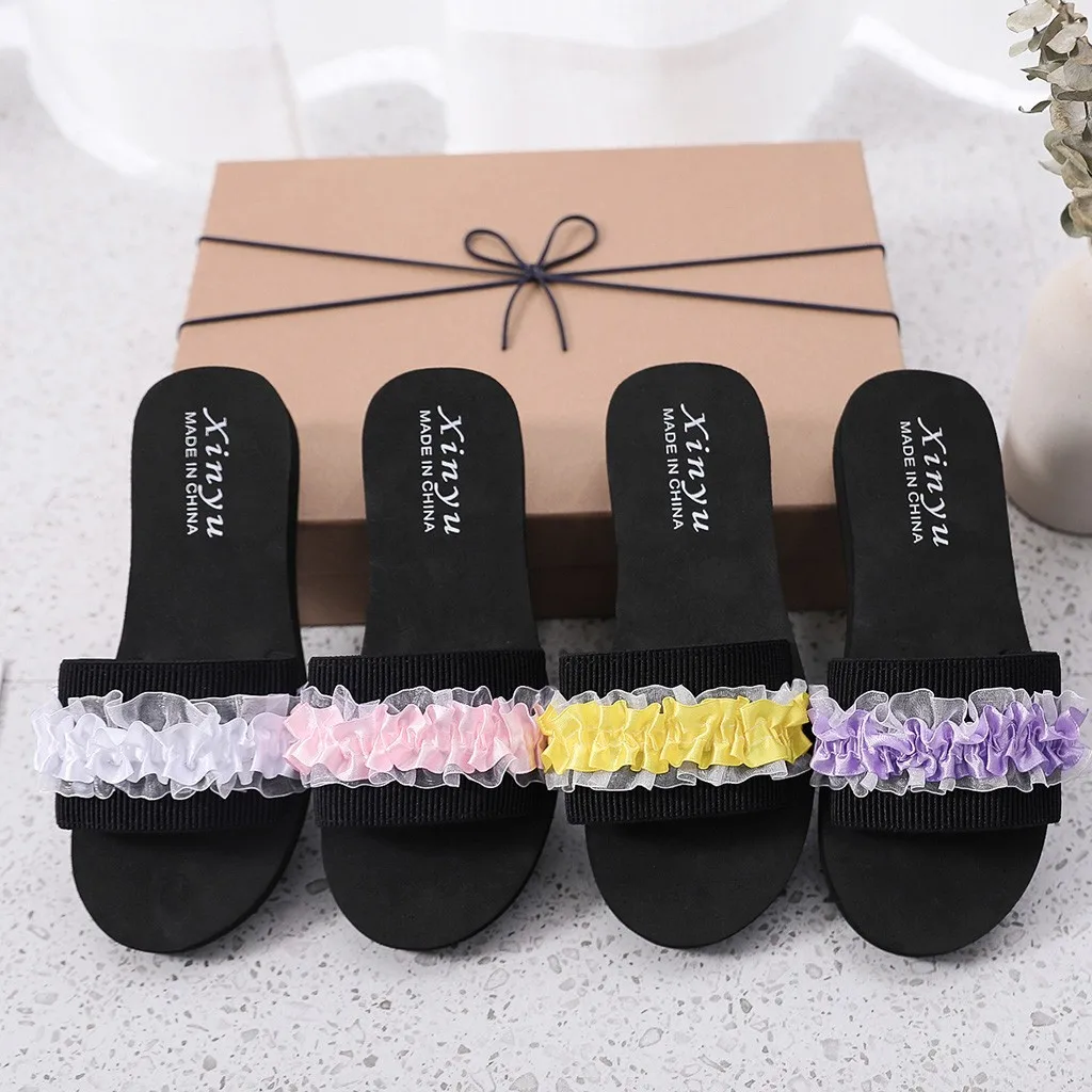 

Women Summer Home Slippers Indoor Outdoor flower Slipper Soft Beach Shoes Fashion Female Casual chanclas Non-slip Slides