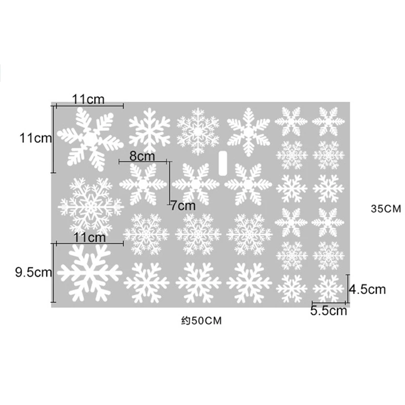 S01 WHITE Merry Christmas Snowflake Window Sticker Frozen Party Winter Wall Stickers DIY Happy New Year Xmas Decor Shop Window Ornaments - Color: S01 WHITE