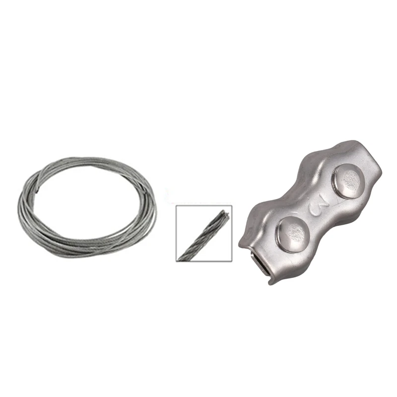 11 шт. зажимы для проволочного каната из нержавеющей стали + кабель: 10 3 мм