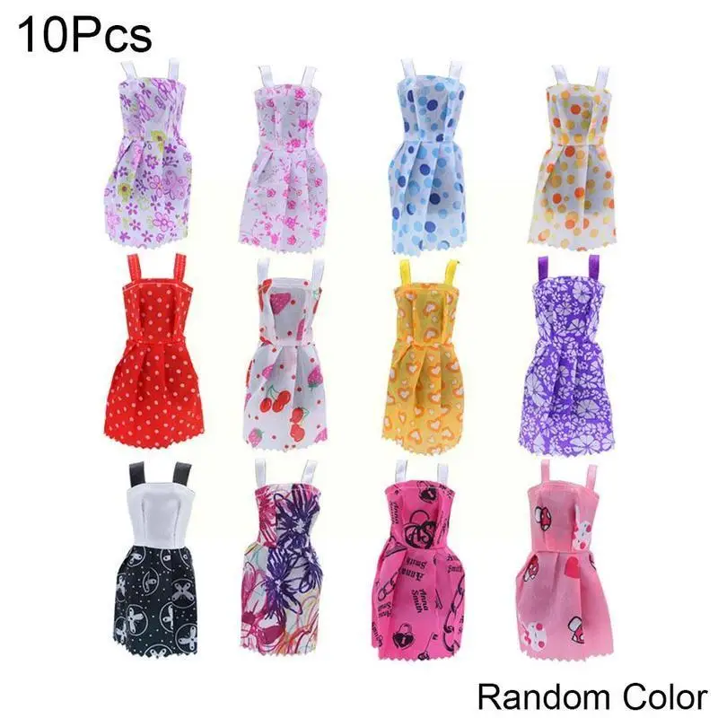 

Mix Sorts Beautiful Handmade Party Dress Mini Fashion Skirt Dolls Gift Short Pcs Dolls Toys Best 10 Accessories Clothes Kids