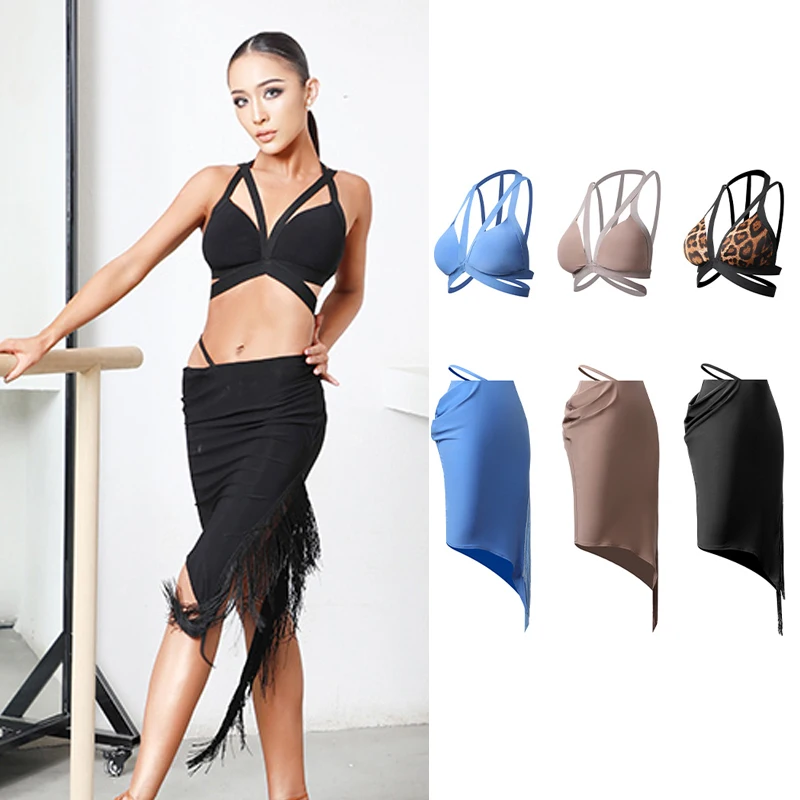 Женский костюм для латиноамериканских танцев откровенный бандажный Топ