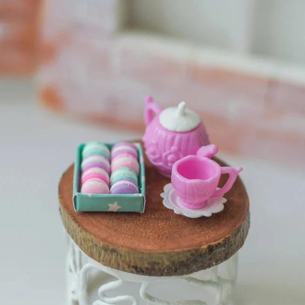 Масштаб 1/6 миниатюрный макарун для кукольного домика 8 шт. в коробке сладкий