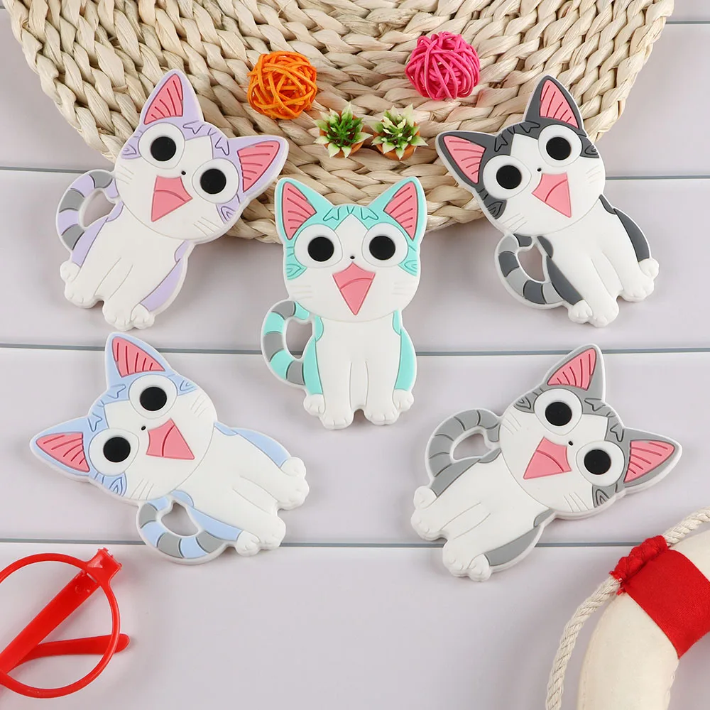 Kovict-mordedor de silicona para beb&eacute; y gato, colgantes de silicona de grado alimenticio, accesorios de cadena para chupete, juguetes molares para beb&eacute;, 1 ud.-1