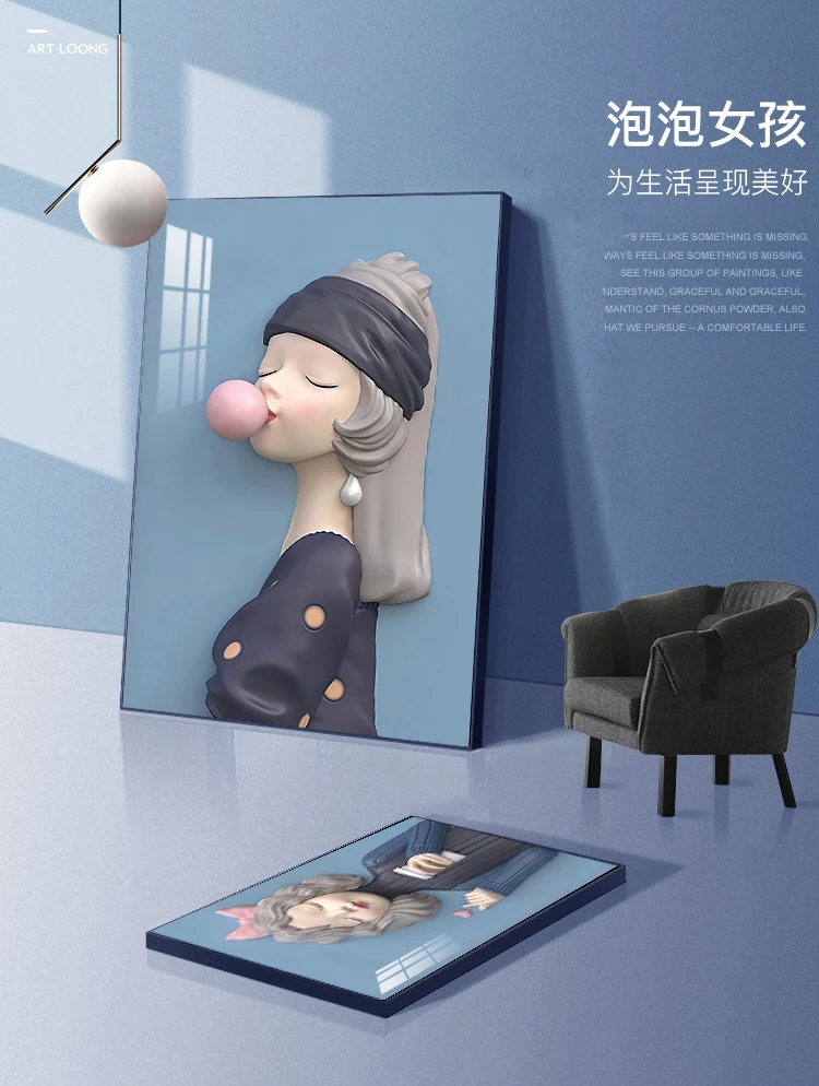 Девушки с розовыми пузырьками холст для фотографий винтажный портрет фотография