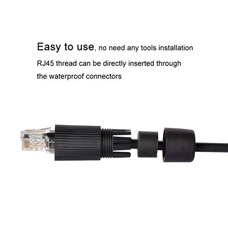 RJ45 водонепроницаемый IP67 Ethernet сетевой кабель Соединитель с двойной головкой