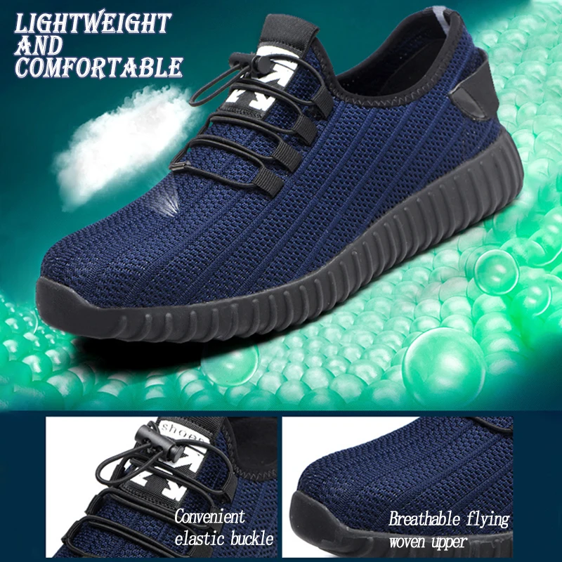 AtreGo/Мужская защитная обувь со стальным носком рабочие кроссовки нескользящие