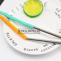 500pcs Stainless Steel Straws Reusable Metal Drinking Straws with Silicone Tips for Beverage Mugs Cup Bottle