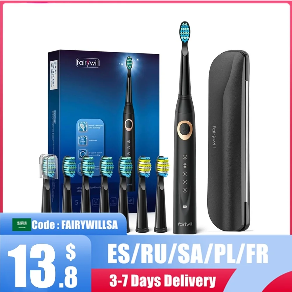 Enlarge FW-508 Sonic Electric Toothbrush Rechargeable Timer Brush 5 Modes Fast Charge Tooth Brush 8 Brush Heads for Adults