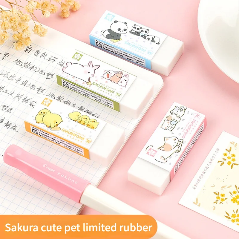 

Новый японский ластик Sakura Limited, креативный милый ластик, супер милый ластик с мультяшными животными, ластик для учеников, милые школьные при...