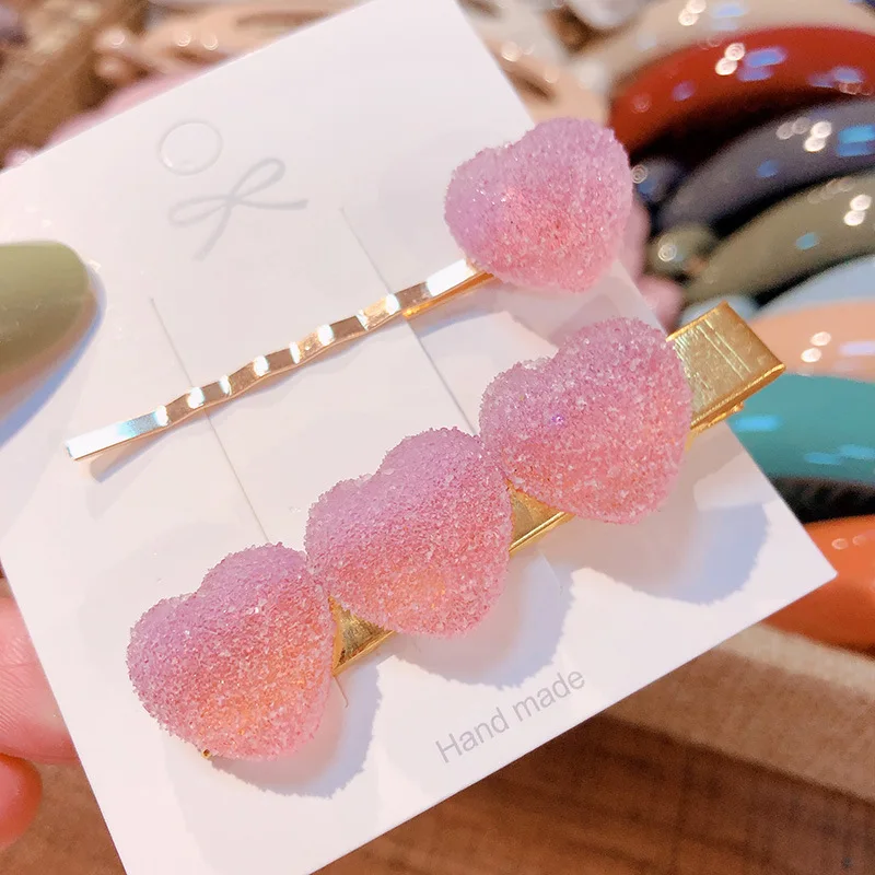 2 шт./компл. Модные женские мягкие конфетные однотонные персиковые зажимы в форме