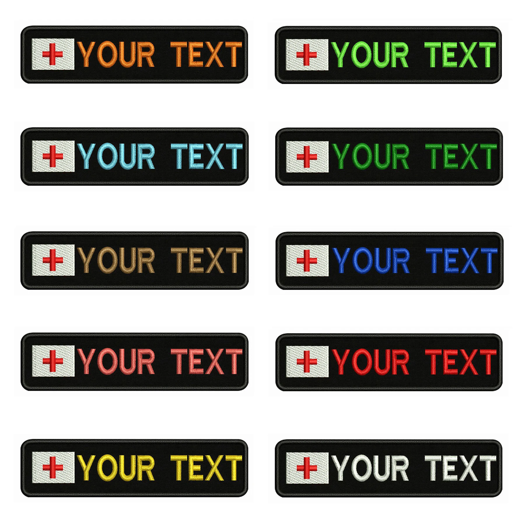 Логотип больницы с красным крестом 10x2 5 см вышивка именем под заказ значок в