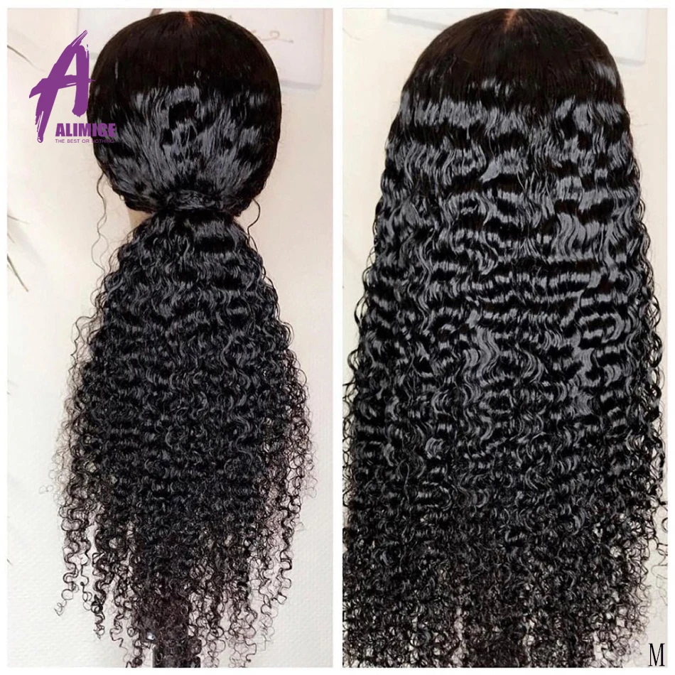 Монгольские кудрявые парики из натуральных волос на кружевной Синтетические